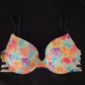 PINK Victoria's Secret Neon Floral Underwire Bra - Multicolor